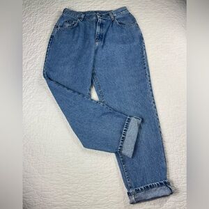 🔥Vintage 90s Lee Tapered Leg Mid Wash High Rise Mom Jeans Waist 28”